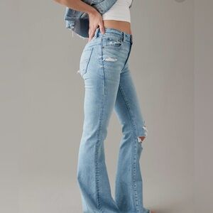 American Eagle Ripped Super High-Waisted Flare Jean